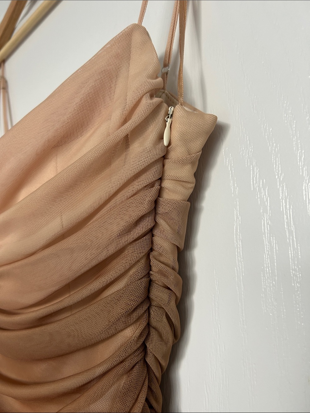 Zara Nude to Brown Ombre Ruched Maxi Dress - Picture 4 of 9